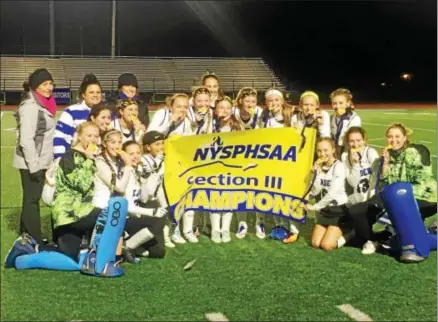  ?? JOHN BREWER - ONEIDA DAILY DISPATCH ?? The Camden Blue Devils celebrate their Section III Class B championsh­ip following a 2-0win over ESM on Monday.