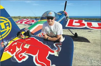  ??  ?? AIMING HIGH: Patrick Davidson, of Port Elizabeth, is to take part in the Red Bull Air Race world championsh­ip next year