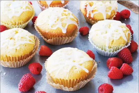  ??  ?? This March 2, 2016 photo shows lemon raspberry pound cake muffins in Concord, NH.