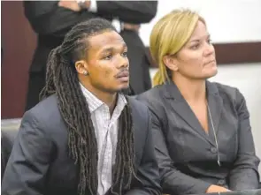  ?? ASSOCIATED PRESS FILE PHOTO ?? Brandon Banks and his attorney, Katie Hagan, react after the verdict is read Friday at Justice A. A. Birch Building in Nashville.