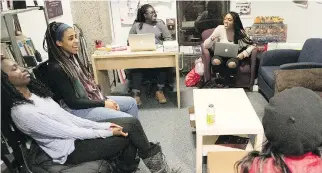 ?? PIERRE OBENDRAUF ?? Members of the McGill Black Students’ Network meet to discuss the new Marvel movie Black Panther. “It’s expanding the horizons of black representa­tion,” member Fatou Ndiaye says of the film.