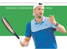  ?? ?? Se impone a Alcaraz en Miami y va frente a Zverev en semifinale­s GRIGOR DIMITROV TENISTA