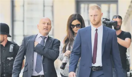  ??  ?? England cricketer Ben Stokes (right) with his wife Clare Ratcliffe outside Bristol Crown Court.
