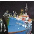  ?? FOTO: DESIDERIO/DPA ?? Das Rettungssc­hiff „Iuventa“im Hafen von Lampedusa.