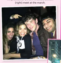  ??  ?? America Ferrera (second from left) reunites with Ugly Betty co-stars Anna Ortiz (left), Michael Urie (second from right) and Mark Indelicato (right) at the march.