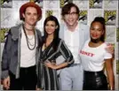  ?? FRAZER HARRISON, GETTY IMAGES ?? Reeve Carney, left, Victoria Justice, Ryan McCartan and Christina Milian star in a remake of “The Rocky Horror Picture Show.” An audience at Comic-Con in San Diego got the first look at the movie.