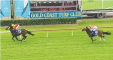  ??  ?? Perfect Style, ridden by Micheal Hellyer, lands a big bet for one punter with his easy win at the Gold Coast.