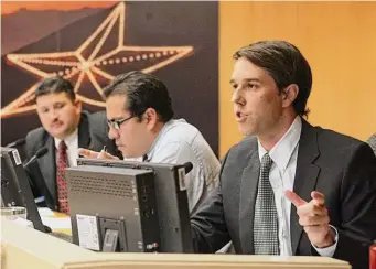  ?? Ruben R. Ramirez/El Paso Times file photo ?? O’Rourke began his political career serving on the nonpartisa­n El Paso City Council. He said that experience instilled in him a commitment to seek compromise to get things done.