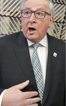  ??  ?? Boastful jibe: Jean-Claude Juncker yesterday