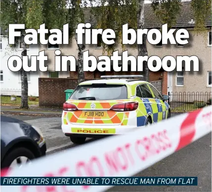  ??  ?? FIREFIGHTE­RS WERE UNABLE TO RESCUE MAN FROM FLAT
Guy Coombs died from severe burns after he started a fire in the bathroom of his first-floor flat in Angell Green, Clifton, in October last year