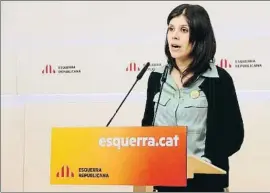  ?? SÍLVIA JARDÍ / ACN ?? La portavoz de ERC, Marta Vilalta, explica la negociació­n con Alamany