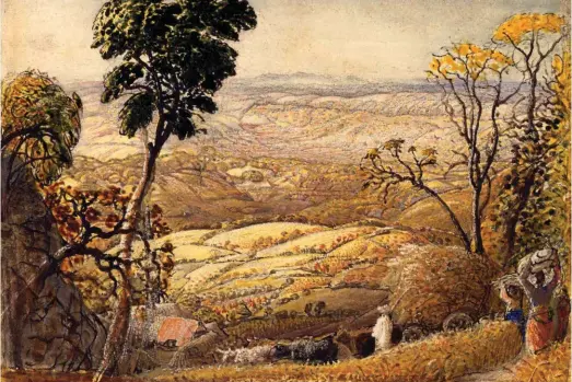  ??  ?? ‘The Golden Valley’, 1833–34 by Samuel Palmer, who lived in Shoreham from 1828 to 1837 and produced his best work there