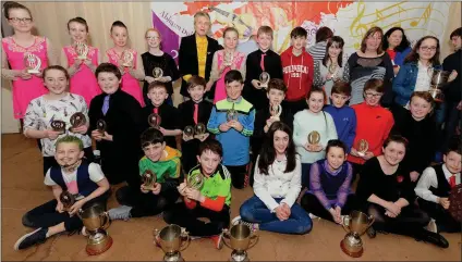  ??  ?? Boherbue thrilled to land the best overall club at the Co. Scór na bPaistí Final. Pictures John Tarrant