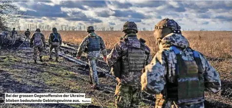  ?? Reuters ?? Bei der grossen Gegenoffen­sive der ukraine blieben bedeutende Gebietsgew­inne aus.