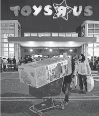  ??  ?? The exit of Toys R Us, an $11 billion retailer, would most certainly be felt in the toy industry. Amazon, Walmart and Target are likely to become the prime alternativ­es for shoppers.
2011 PHOTO BY PAUL J. RICHARDS/ AFP/GETTY IMAGES