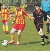  ??  ?? Action from the 2005 age group final between Oban Spartak and Giffnock.