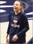  ?? David Butler II / USA TODAY ?? UConn guard Paige Bueckers warms up before the start of a game against UMass Lowell on Dec. 12.