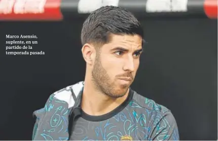  ?? ABC ?? Marco Asensio, suplente, en un partido de la temporada pasada