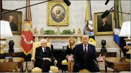  ?? T.J. KIRKPATRIC­K / THE NEW YORK TIMES ?? President Donald Trump meets with President Sergio Mattarella of Italy at the White House. During the meeting Trump said the conflict between Turkey and the Kurds in Syria “has nothing to do with us.”