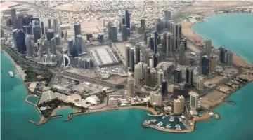  ??  ?? Photo shows an aerial view of Doha’s diplomatic area. Bahrain sees no resolution in sight to a diplomatic row between Qatar and its neighbours, which cut diplomatic and trade ties with the tiny Gulf Arab state nearly a year ago. — Reuters photo