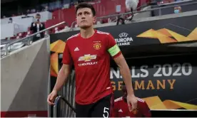  ??  ?? Manchester United captain Harry Maguire is on holiday before the new Premier League season. Photograph: Uefa/Getty Images