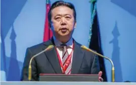  ?? FOTO EPA-EFE ?? Meng Hongwei, de voorzitter van Interpol, is spoorloos verdwenen.