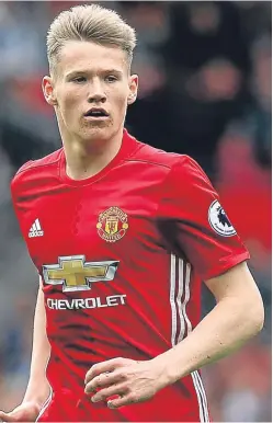  ?? Picture: PA. ?? Scott Mctominay: expected to be named in Alex Mcleish’s squad for the friendlies with Costa Rica and Hungary later this month.