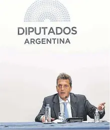  ?? NA ?? LA INICIATIVA de Massa tiene apoyo del FdT y la oposición.