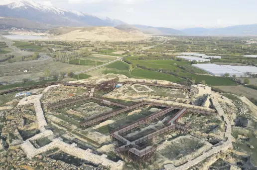  ?? ?? An aerial view shows the 2,900-year-old Urartian-era Altıntepe Castle, in Erzincan, Turkey, May 24, 2022.