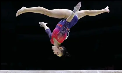  ?? Photograph: Naomi Baker/Getty Images ?? Jessica Gadirova on the balance beam during the women's all-around final on day six of the World Gymnastics Championsh­ip in Liverpool.