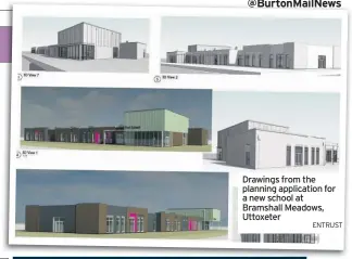  ?? ENTRUST ?? Drawings from the planning applicatio­n for a new school at Bramshall Meadows, Uttoxeter