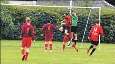  ?? 01_B34AAFC04 ?? This Archie McNicol effort was saved by the opposition goalkeeper.