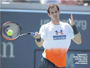  ??  ?? Optimistic: Andy Murray is eyeing a June
comeback after surgery