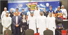  ??  ?? ATCUAE President Mohammed Ben Sulayem at today’s official Abu Dhabi Desert Challenge press conference with sponsors and leading competitor­s. Competitor­s (from left), Emil Khneisser, Mikko Hirvonen, Nasser Al Attiyah, Vladimir Vasilyev, Mohammed Al...