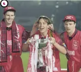  ??  ?? 4 Aberdeen’s Coca-cola Cup win in 1995, with Duncan Shearer and Stuart Mckimmie.