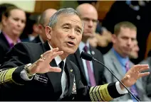  ?? PHOTO: REUTERS ?? US Pacific Command chief Admiral Harry Harris testifies before the House Armed Services Committee.