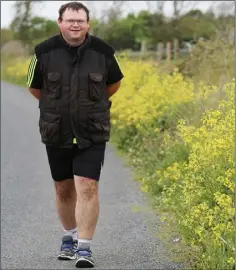  ??  ?? Jamie Farrell on his 50km run for MS. Picture: Bernard O’Rourke