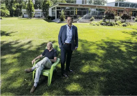  ?? Tyler Anderson / National Post ?? Pierre Jutras, right, president of The Spoke Club and Bill Duron, chair of Blockhouse Bay Management,
are optimistic their partnershi­p will help revive Toronto’s historic Island Yacht Club.