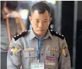  ??  ?? ORDERED TO ENTRAP: Police captain Moe Yan Naing at the trial on Friday.