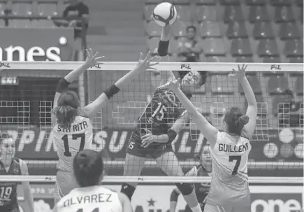  ?? PSL photo ?? HECTIC YEAR. PLDT Home Fibr and Cherry Trigo, seen here competing in the PSL Grand Prix, will still compete in the league even as three teams have taken a leave of absence.