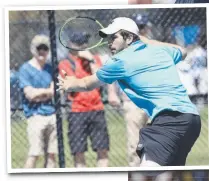  ?? Pictures: ALAN BARBER ?? WHACK: Matthew Hicks (main) and Adam Lasky (above) in action against Royal South Yarra on Saturday.