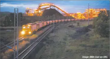  ?? Image: BMA Coal via QRC. ?? The Qld Government has committed to upgrading the Townsville to Mount Isa rail line and reducing rail charges as a new driver in investment, exports and jobs from the Queensland’s North West Minerals Province.
