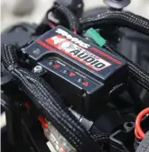  ??  ?? A Traxxas On Board Audio set up from a Slash was installed to give the Bigfoot monstrous sounds.
