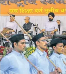  ?? REUTERS FILE ?? The RSS remains adamant, it is not a political organisati­on, and that its primary focus is its schedule of ‘characterb­uilding’ programmes.