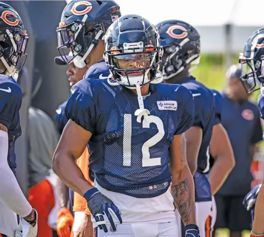  ?? ASHLEE REZIN/SUN-TIMES ?? Rookie wide receiver Velus Jones was limited with a hamstring problem, but the Bears are hoping he can make his debut Sunday against the Giants.