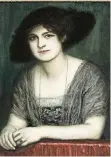  ?? FOTOS: CLEMENS-SELS-MUSEUM ?? Bildnis der Tochter Mary mit Hut von Franz von Stuck: links die Fotografie aus dem Jahr 1915, rechts das Ölgemälde aus Karton von 1916.