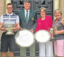  ??  ?? From left Tom Jezzard, Broome Park club captain Vince Ryan, lady captain Alison Doe and Sue Shepherd