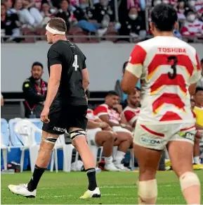  ?? AP ?? Veteran lock Brodie Retallick has a date with the judiciary after being sent off against Japan at the National Stadium in Tokyo.