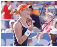  ?? — USA Today Sports ?? Ekaterina Makarova of Russia celebrates after match point against Oceane Dodin of France in Washington.