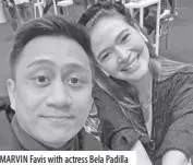  ?? ?? MARVIN Favis with actress Bela Padilla